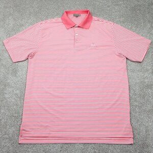 Peter Millar Summer Comfort Polo Shirt‎ Mens Large Red S/S Congressional Logo